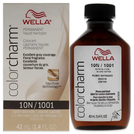 Краска Wella Color Charm 1001 10N, атласный блонд