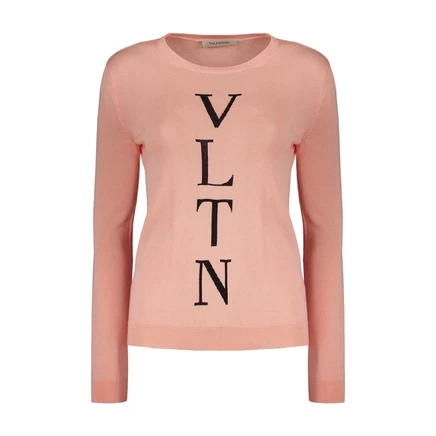Женский хлопковый свитер Valentino Garavani, розовый