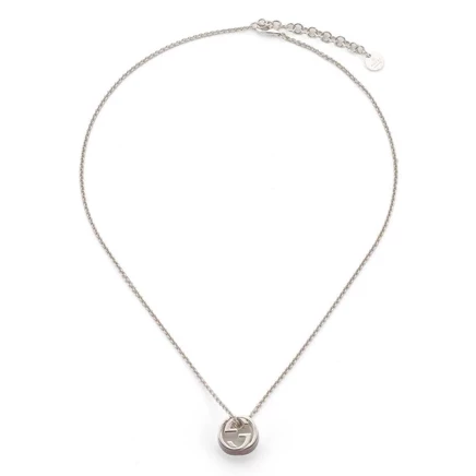 Унисекс-колье Gucci Web, серебряный диск