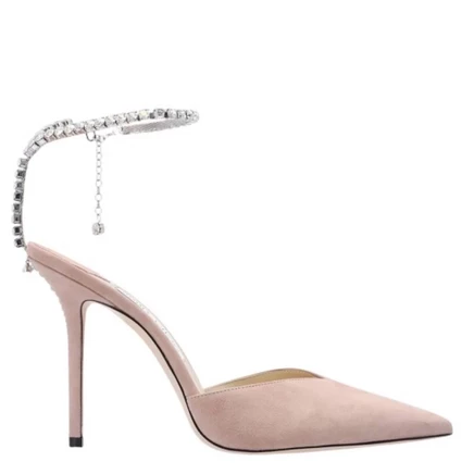 Женские туфли Jimmy Choo Saeda со стразами, розовые
