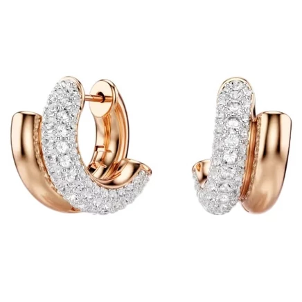 Женские серьги-кольца Swarovski Dextera, розовое золото
