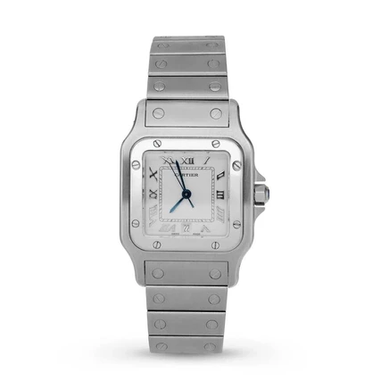 Унисекс-часы Cartier Santos Galbée 1564, белые