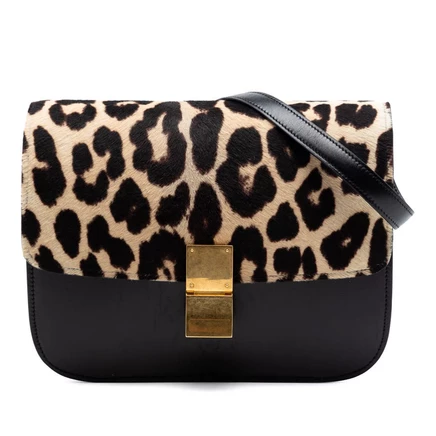 Женская сумка Celine Medium Classic Box с мехом