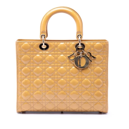 Женская сумка Dior Lady Dior Large, лаковая кожа
