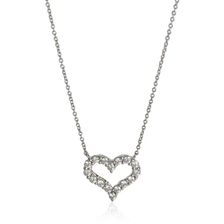 Б/у кулон Tiffany & Co., платина, бриллиант, сердце