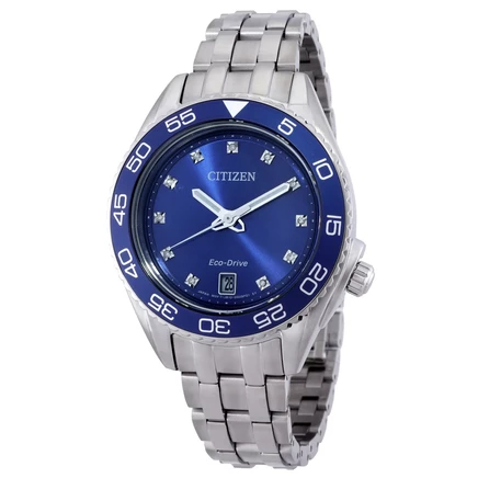 Женские часы Citizen Carson Diamond FE6160-57L, синие