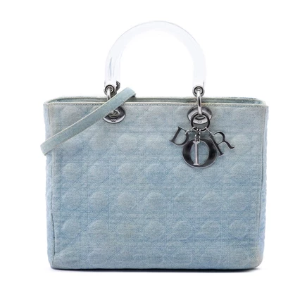 Женская сумка Dior Lady Dior Large, деним Cannage