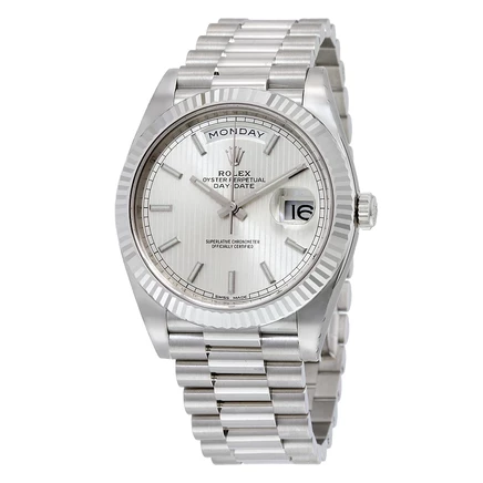 Мужские часы Rolex Day-Date 40, серебристые