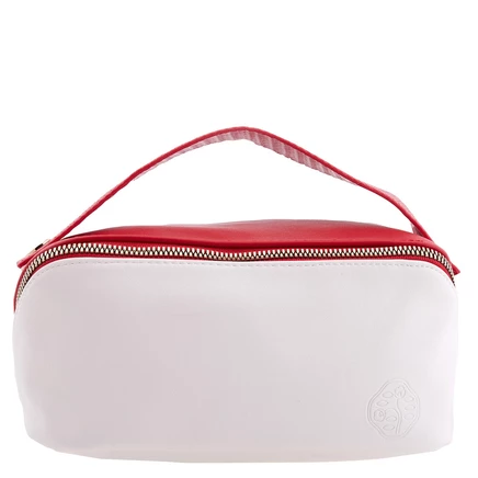 Косметичка Shiseido с молнией, бело-красная
