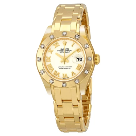 Женские часы Rolex Lady-Datejust 80318WRPM, б/у, белые