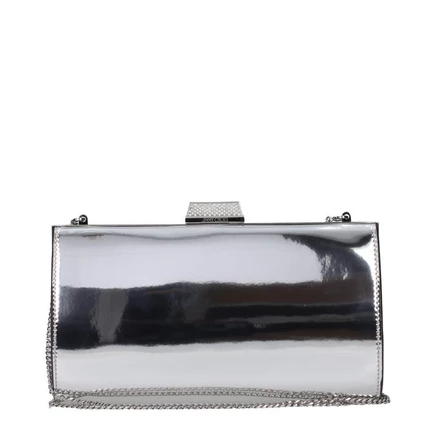 Женский клатч Jimmy Choo из кожи, серебристый