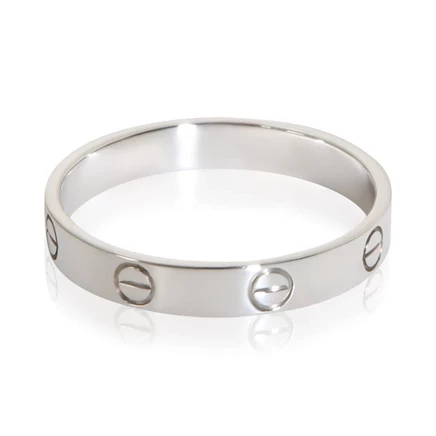 Мужское кольцо Cartier Love, малое, белое золото