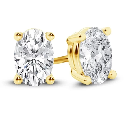 Женские пусеты Brilliant Diamond, 4 карата, жёлтое золото