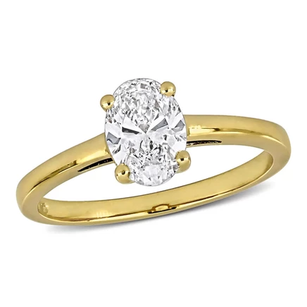 Женское кольцо Created Forever 1 карат, 14K желтое золото