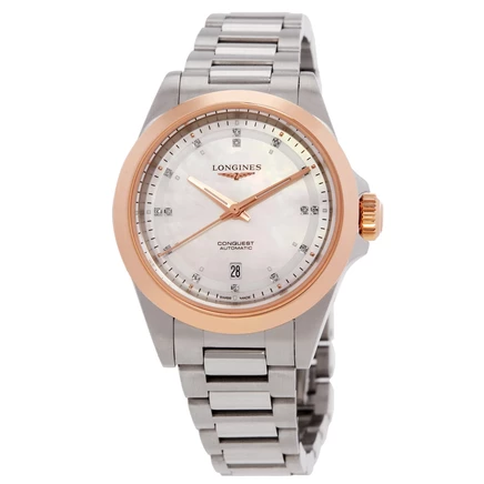 Женские часы Longines Conquest L3.320.5.87.6, белые