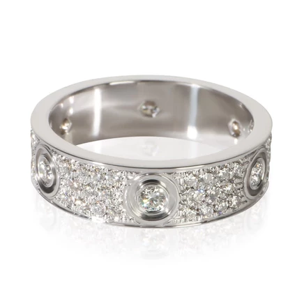 Кольцо Cartier Love из белого золота с бриллиантами