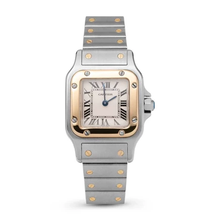 Женские часы Cartier Santos Galbee 1567, белые
