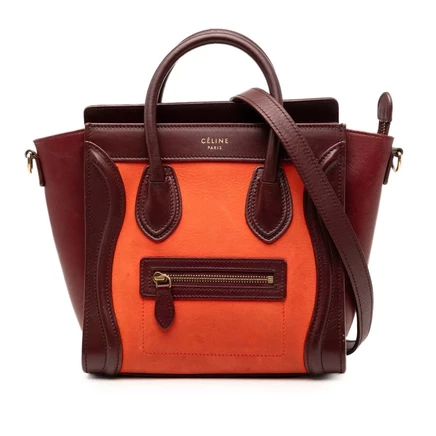 Женская сумка Celine Nano Luggage из кожи и нубука