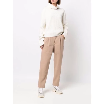 Женские брюки Brunello Cucinelli прямые, миндальные