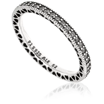 Женское кольцо Pandora Sparkle and Hearts, серебряное
