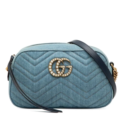 Женская сумка Gucci GG Marmont через плечо, деним