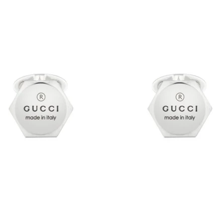 Мужские запонки Gucci Trademark, серебристые