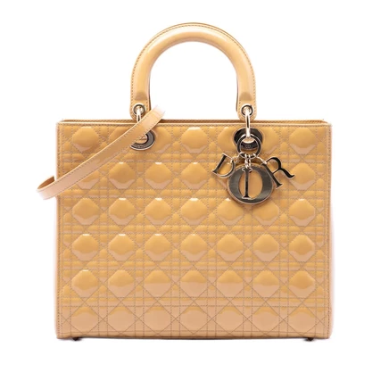 Женская сумка Dior Lady Dior Large, лаковая кожа