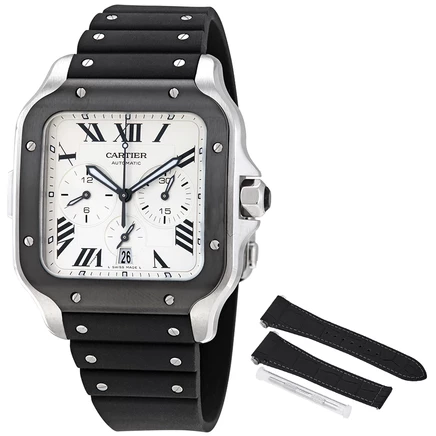 Мужские часы Cartier Santos XL WSSA0017, б/у, серебристые