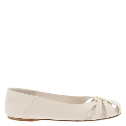 Женские балетки Ferragamo Aurelie, кремовые