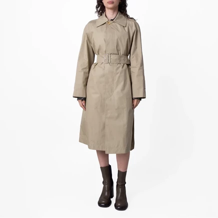 Женское пальто Burberry Bradford из габардина, зеленое