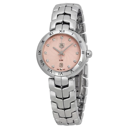 Женские часы TAG Heuer Link, гильоше, розовые