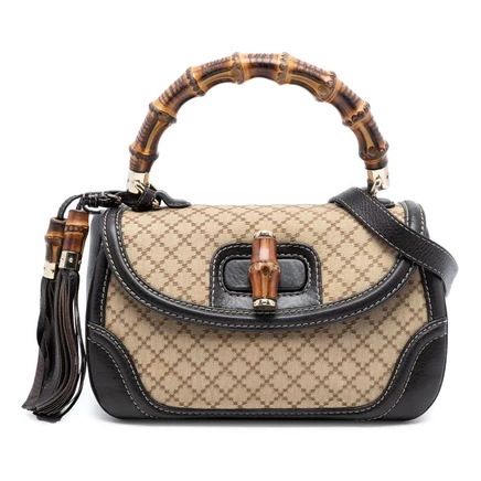 Женская сумка Gucci New Bamboo, средняя, из канваса