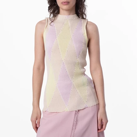 Женский топ Burberry Argyle без рукавов, розовый