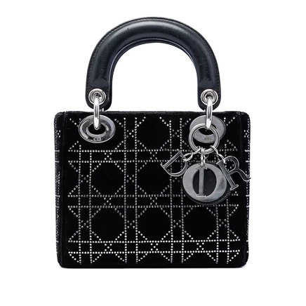 Женская мини-сумка Dior Lady Dior с кристаллами