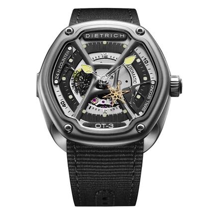 Мужские часы Dietrich OT-3, скелетон, серебристые