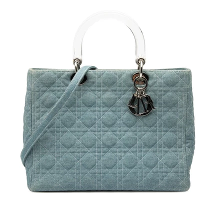 Женская сумка Dior Lady Dior, деним Cannage