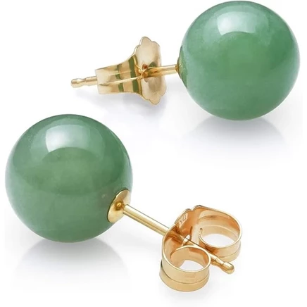 Женские серьги Belacqua, нефрит, 14K золото, зеленые