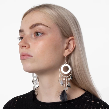 Женские серьги Tory Burch Natural Feather Galaxy