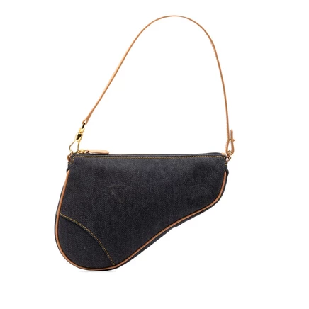 Женская сумка Dior Saddle Pochette, мини, деним