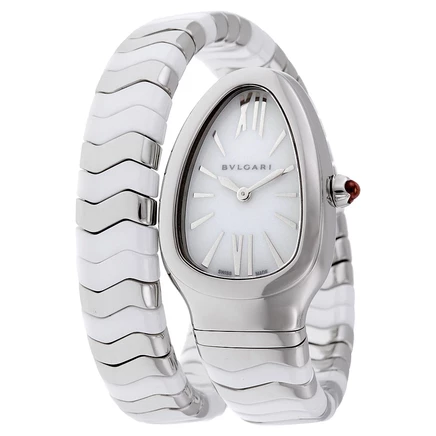 Женские часы Bvlgari Serpenti Spiga, белые