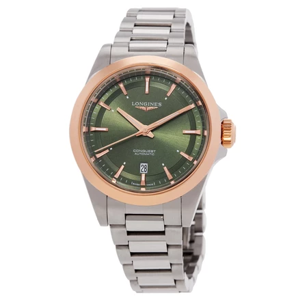 Женские часы Longines Conquest L3.320.5.02.6, зеленые