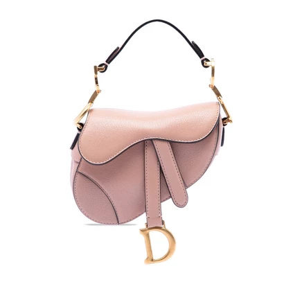 Женская мини-сумка Dior Saddle из кожи, б/у