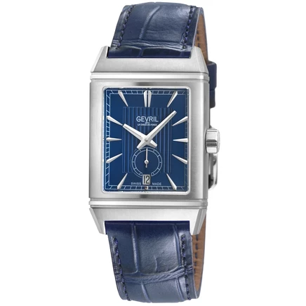 Мужские часы Gevril Time Square 49701, автоподзавод, синие