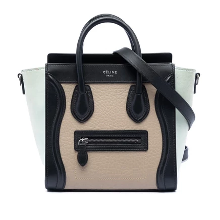 Женская сумка Celine Nano Tricolor Luggage, кожа