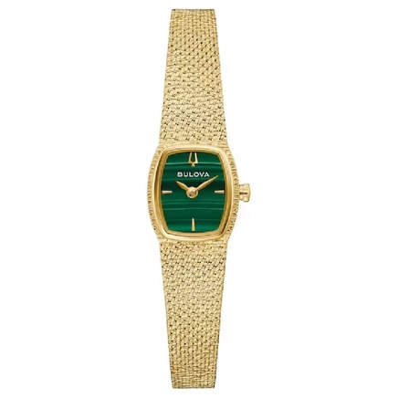 Женские часы Bulova 97L184, кварцевые, малахитовые