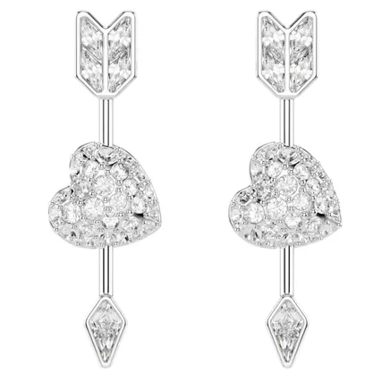 Женские серьги Swarovski Idyllia, сердце и стрела