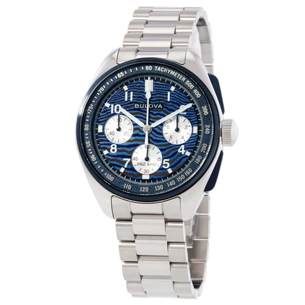 Мужские часы Bulova Lunar Pilot 98A329, хронограф, синие