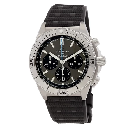 Мужские часы Breitling Chronomat B01 42 на ремешке, серые