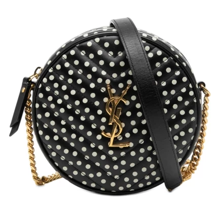Женская сумка-камера Saint Laurent Chevron Polka Dot