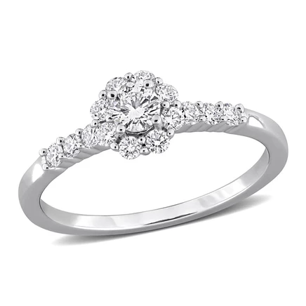 Женское кольцо Created Forever, 0,49 карата, цветы, серебро
